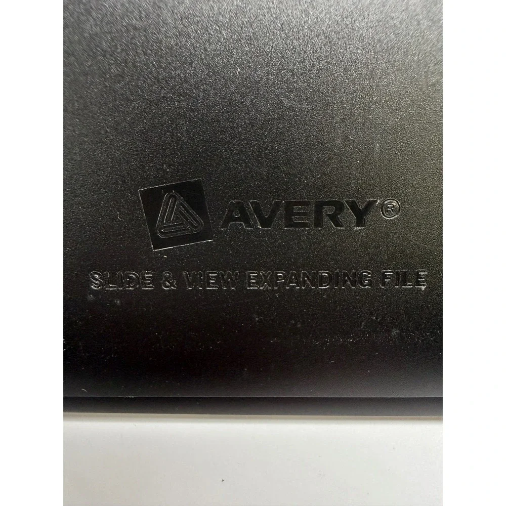 Avery Slide & View Expanding File 6 Pocket Black Document Organizer 73500